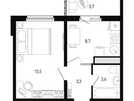 Продается 1-комнатная квартира Ткачева ул, 32  м&sup2;, 4216320 рублей
