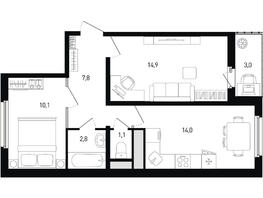 Продается 2-комнатная квартира Ткачева ул, 52.2  м&sup2;, 5877198 рублей