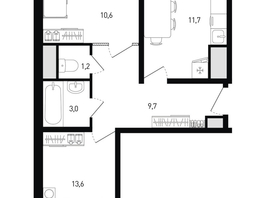 Продается 2-комнатная квартира ЖК 5 элемент Аске, лит 5-11 стр.1, сек.1,2,3,4, 51.5  м&sup2;, 8482050 рублей