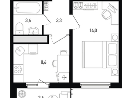 Продается 1-комнатная квартира ЖК 5 элемент Аске, лит 5-11 стр.1, сек.1,2,3,4, 31.3  м&sup2;, 5527580 рублей