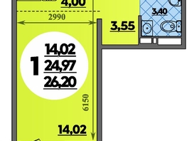 Продается Студия ЖК Суворовский, литера 7, 26.2  м&sup2;, 3599859 рублей