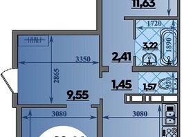 Продается 2-комнатная квартира ЖК Платовский, литер 14, 64.9  м&sup2;, 7781510 рублей
