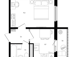 Продается 1-комнатная квартира ЖК Левенцовка Парк, лит 8-11 стр.2, сек.4,5, 32.9  м&sup2;, 5345296 рублей