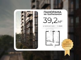 Продается 2-комнатная квартира ЖК Панорама на Театральном, литера 1, 39.2  м&sup2;, 8271200 рублей