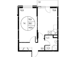 Продается 1-комнатная квартира ЖК Панорама на Театральном, литера 1, 40  м&sup2;, 8440000 рублей