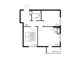 Продается 2-комнатная квартира ЖК Звезда Столицы 2, 55.48  м&sup2;, 8543920 рублей