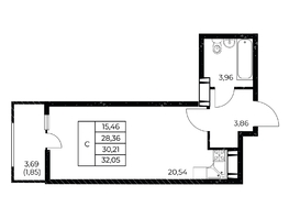 Продается Студия ЖК Звезда Столицы 2, 32.05  м&sup2;, 5533753 рублей