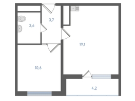 Продается 1-комнатная квартира ЖК Левенцовка Парк, литер 8-14, 40  м&sup2;, 5220000 рублей