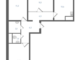 Продается 3-комнатная квартира ЖК Левенцовка Парк, литер 8-14, 62.9  м&sup2;, 7321560 рублей