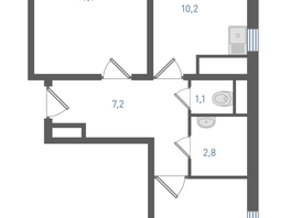 Продается 2-комнатная квартира ЖК Левенцовка Парк, литер 8-14, 52.2  м&sup2;, 7266240 рублей