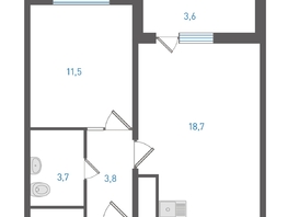 Продается 1-комнатная квартира ЖК Левенцовка Парк, литер 8-14, 39.5  м&sup2;, 6138300 рублей