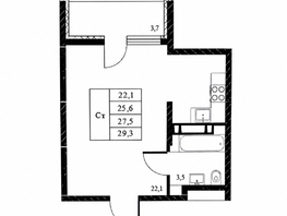 Продается Студия Театральный пр-кт, 27.5  м&sup2;, 5700000 рублей