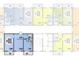 Продается 2-комнатная квартира ЖК Суворовский, литера 5, 54.24  м², 6979007 рублей