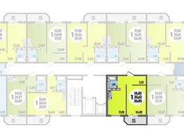 Продается 1-комнатная квартира ЖК Суворовский, литера 7, 36.85  м², 4620990 рублей