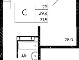 Продается Студия ЖК Флора, литера 2.1, 31.5  м², 4365900 рублей