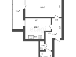 Продается 1-комнатная квартира баррикадная 1-я, 46  м², 4950000 рублей