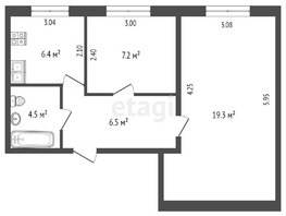 Продается 2-комнатная квартира Андрея Сладкова ул, 44  м², 5400000 рублей