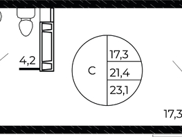 Продается Студия ЖК Флора, литера 1.3, 23.1  м², 4425960 рублей