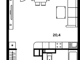 Продается Студия ЖК Гринсайд, 4.1-4.3, 32.61  м², 4810000 рублей