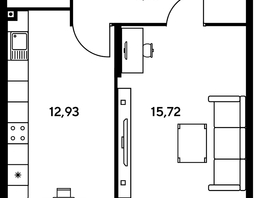 Продается 1-комнатная квартира ЖК Малина Парк, дом 1, 42.39  м², 5790000 рублей