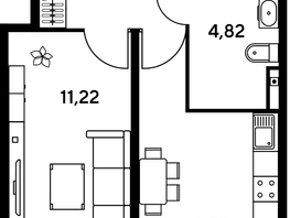 Продается 1-комнатная квартира ЖК Малина Парк, дом 1, 33.07  м², 6750000 рублей