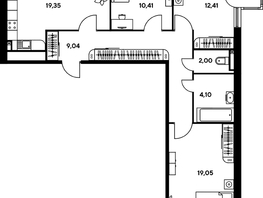 Продается 3-комнатная квартира ЖК Малина Парк, дом 2, 81.32  м², 10420000 рублей