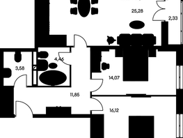 Продается 3-комнатная квартира ЖК Культура, дом 1, 79.22  м², 12560000 рублей