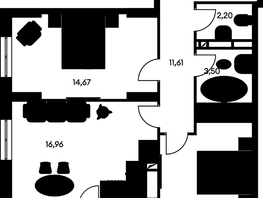 Продается 3-комнатная квартира ЖК Культура, дом 1, 69.63  м², 12860000 рублей