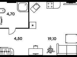 Продается 1-комнатная квартира ЖК Гринсайд, 5.1-5.5, 28.5 м², 5990000 рублей