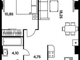 Продается 2-комнатная квартира ЖК Гринсайд, 5.1-5.5, 38.3  м², 7240000 рублей