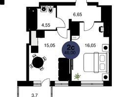 Продается 2-комнатная квартира ЖК Сезоны, 46  м², 6760000 рублей