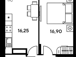 Продается 1-комнатная квартира ЖК Сезоны, 47.65  м², 7875350 рублей