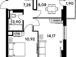 Продается 2-комнатная квартира ЖК Малина Парк, дом 4, 47.77  м², 8970000 рублей