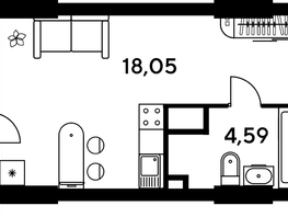 Продается Студия ЖК Малина Парк, дом 4, 24.51  м², 4100000 рублей