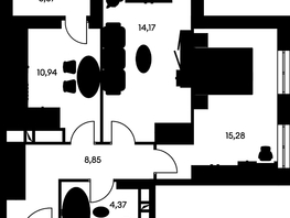 Продается 2-комнатная квартира ЖК Культура, дом 1, 57.53  м², 8110000 рублей