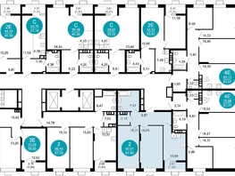 Продается 2-комнатная квартира ЖК 1799, литера 2.1, 61.82  м², 11201784 рублей