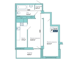 Продается 2-комнатная квартира ЖК Семейный, 42.19  м², 3586150 рублей