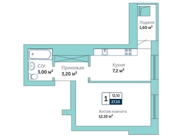 Продается 1-комнатная квартира ЖК Красный, 27.1  м², 2550000 рублей