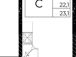 Продается Студия ЖК Флора, литера 3.1, 23.1  м², 3534300 рублей