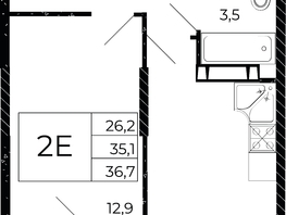 Продается 1-комнатная квартира ЖК Флора, литера 3.1, 36.7  м², 4954500 рублей