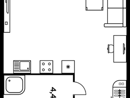 Продается 1-комнатная квартира ЖК Гринсайд, 5.1-5.5, 29.3  м², 5660000 рублей