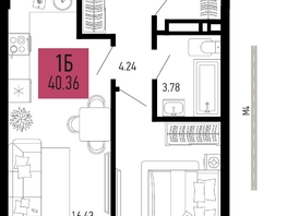 Продается 1-комнатная квартира ЖК СТОЛИЦЫНО, литер 1.1, 40.36  м², 5448600 рублей