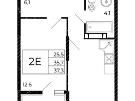 Продается 1-комнатная квартира ЖК Флора, литера 3.1, 37.3  м², 4811700 рублей