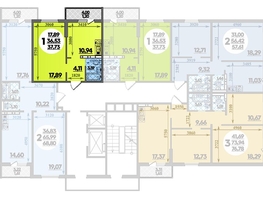 Продается 1-комнатная квартира ЖК Суворовский, литера 02, 37.73  м², 4831280 рублей