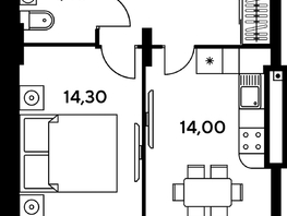 Продается 1-комнатная квартира ЖК Сезоны, 47.75  м², 7129050 рублей