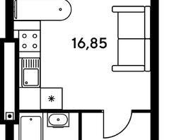 Продается 1-комнатная квартира ЖК Сезоны, 50.25  м², 7029050 рублей