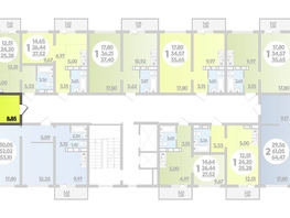 Продается 1-комнатная квартира ЖК Платовский, литер 13, 46.82  м², 5173610 рублей