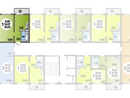 Продается 1-комнатная квартира ЖК Платовский, литер 13, 35.65  м², 4359995 рублей