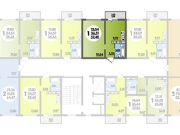 Продается 1-комнатная квартира ЖК Платовский, литер 13, 37.4  м², 4544100 рублей