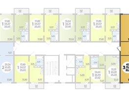 Продается 3-комнатная квартира ЖК Платовский, литер 13, 82.47  м², 8576880 рублей